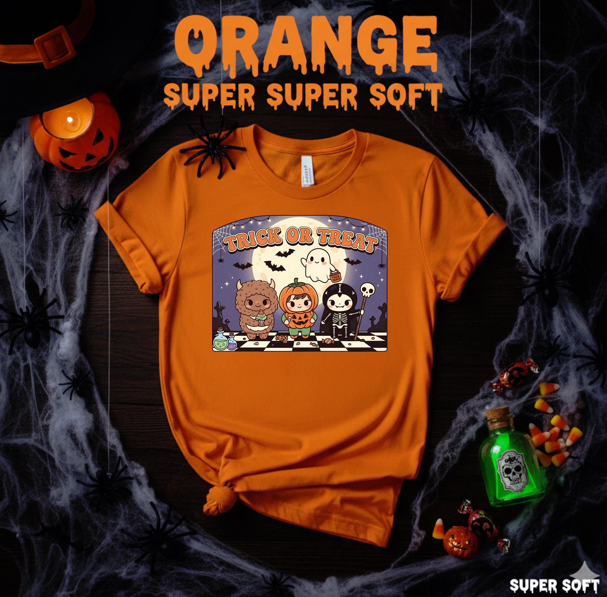 Labubu Bunny Trick Or Treat T Shirt Cute Kawaii Halloween Graphic Tee Pumpkin Ghost Skeleton Monster Unisex Funny Spooky Shirt Gift