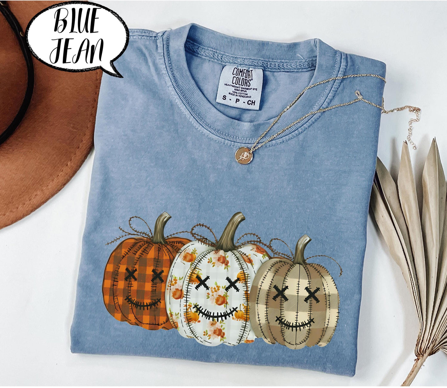 Comfort Colors® Pumpkin Shirt, Fall T Shirt, Autumn Thanksgiving Tee, Vintage Checkered Pumpkin Top, Cozy Cotton Outfit for Women Men