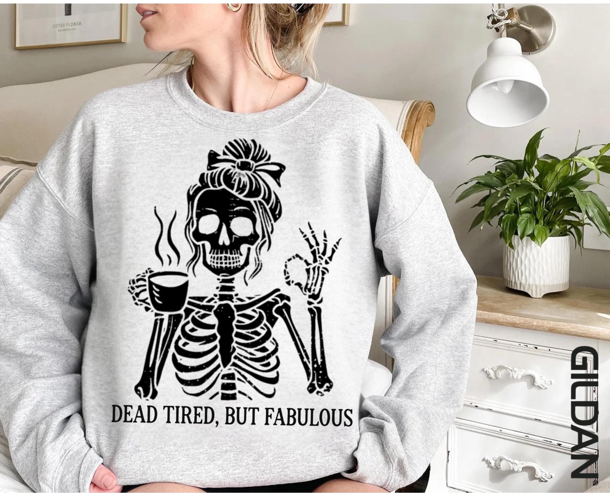 Messy Bun Drinking Coffee For Women Never Better Skeleton T-Shirt, Funny Skeleton T-Shirt, Coffee Lovers Gift Skull retro Halloween Shirt