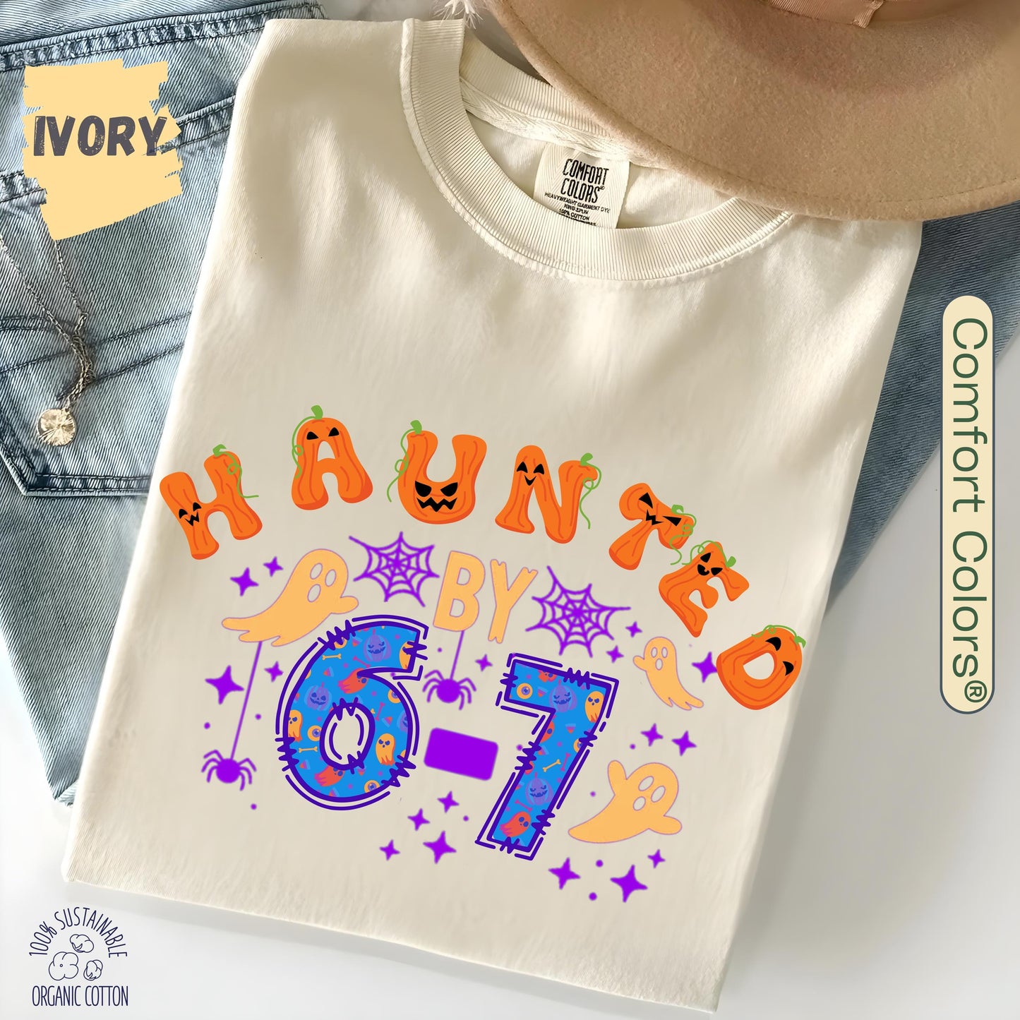 Haunted by 6 7 Halloween Unisex Shirt, Spooky Meme Tee, Viral TikTok Funny Phrase, Ghostly Internet Joke, Scary Social Media Trend,Six Seven