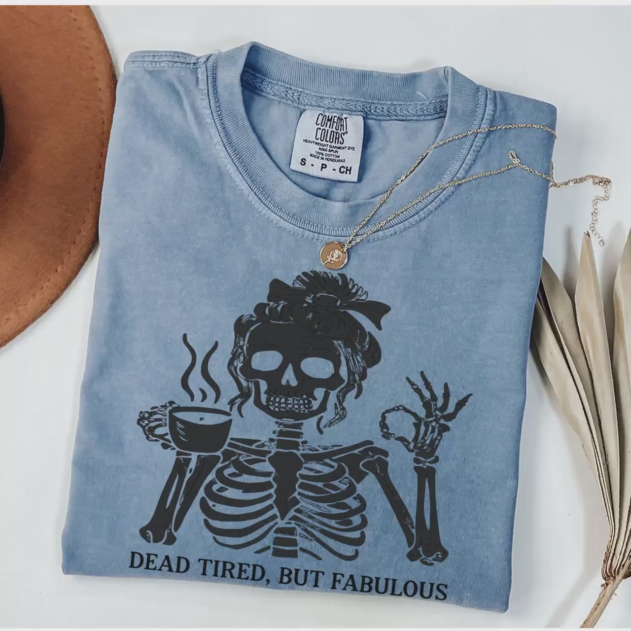 Messy Bun Drinking Coffee For Women Never Better Skeleton T-Shirt, Funny Skeleton T-Shirt, Coffee Lovers Gift Skull retro Halloween Shirt